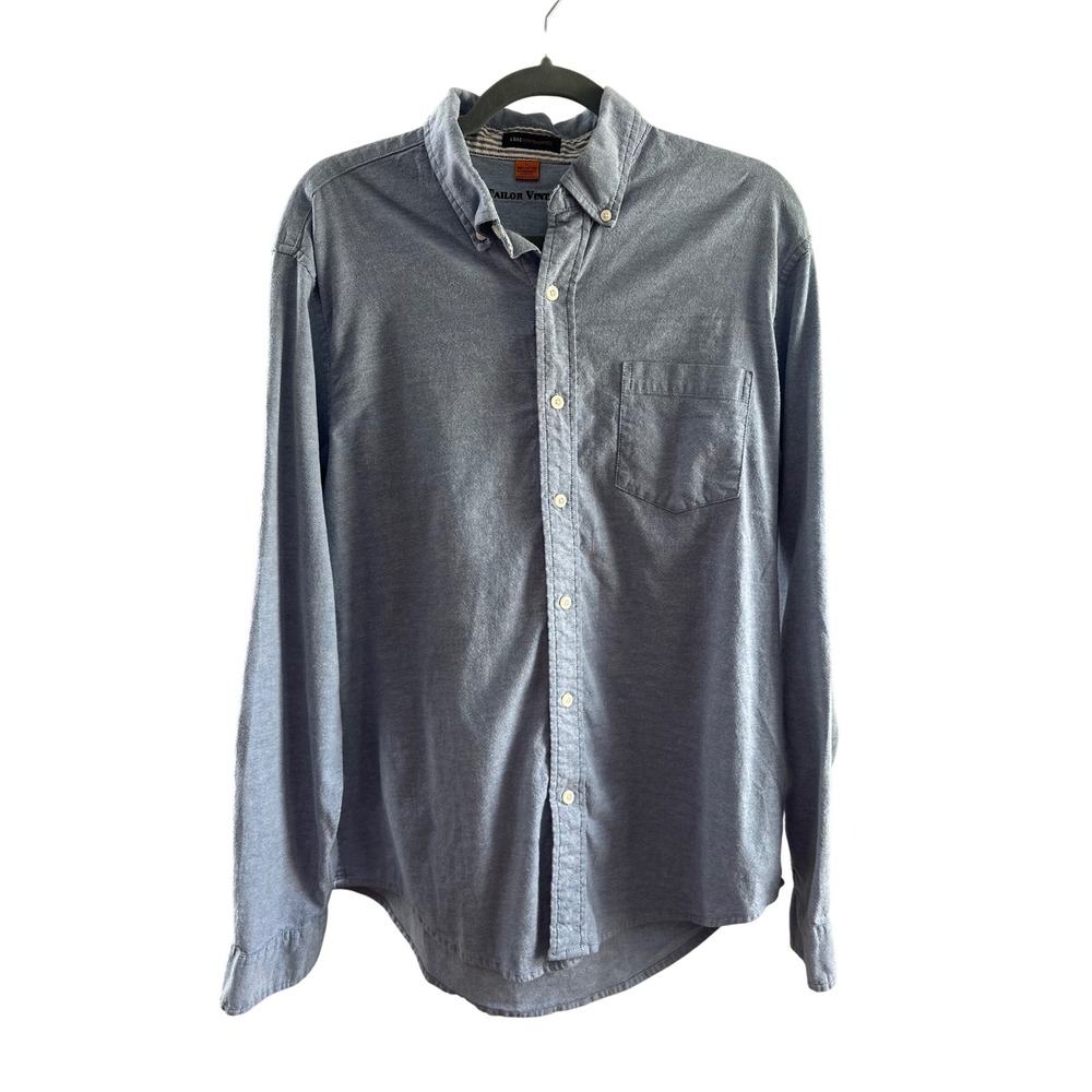 Tailor‎ Vintage Luxe Performance Chambray Utility Shirt Large WorkWear